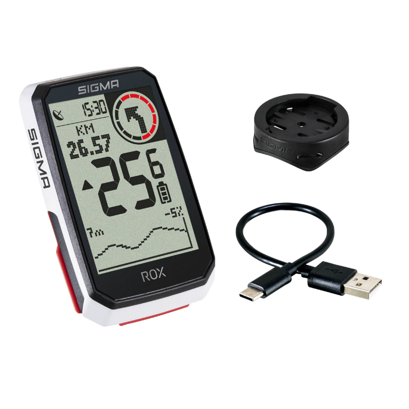 COMPTEUR SIGMA ROX4.0 GPS BLANC ALTIMETRE