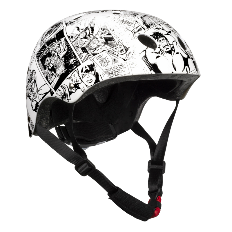 CASQUE VELO ENFANT DISNEY V3 AVENGERS COMICS BLANC AVEC MOLETTE REGLAGE TAILLE 54-58 (VENDU SUR CARTE)