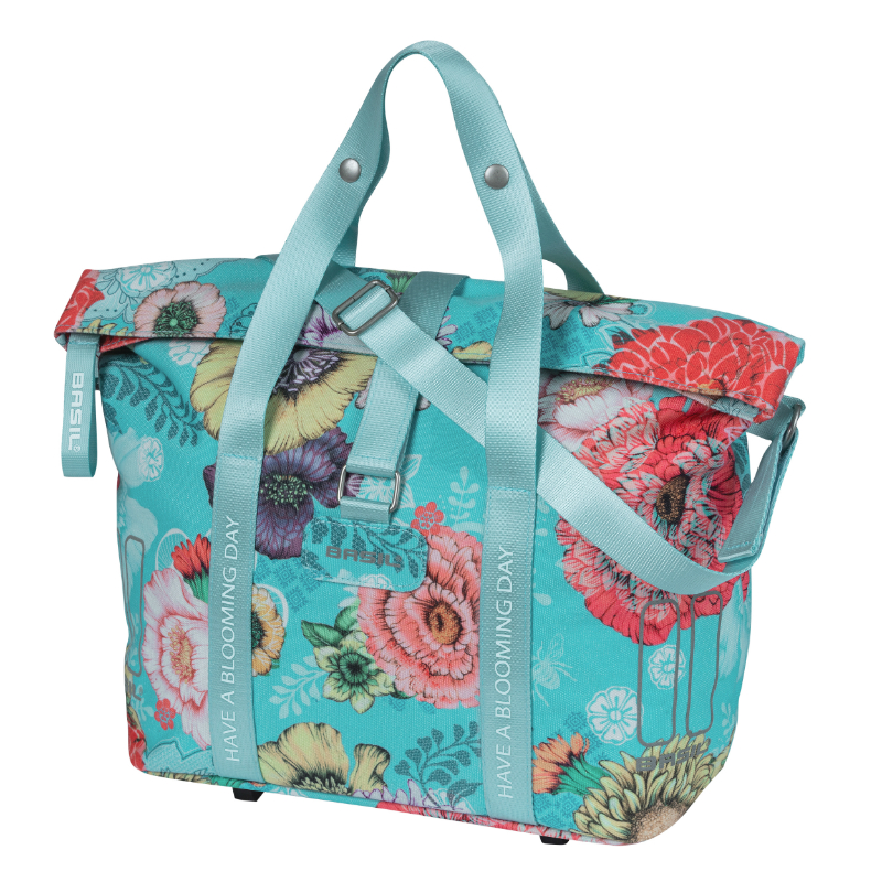 SAC A MAIN VELO BASIL BLOOM FIELD 8-11L BLEU CLAIR WATERPROOF FIXATION SYSTEME MIK INCLUS OU KLICKFIX NON INCLUS OU CROCHET HOOK  (29X15X28CM)