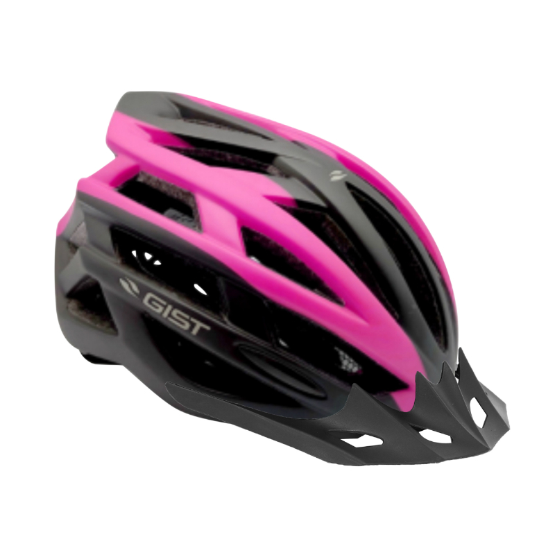 CASQUE VELO ADULTE GIST E-BIKE PLANET URBAN NOIR-ROSE IN-MOLD TAILLE 52-58 REGLAGE MOLETTE 212GRS - ECLAIRAGE INTEGRE