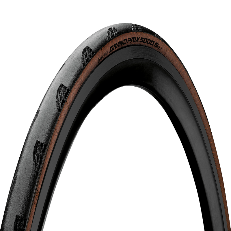 PNEU ROUTE 700 X 25 CONTINENTAL GRAND PRIX 5000S NOIR FLANC MARRON TUBELESS READY TS (25-622)  -GP5000 STR-