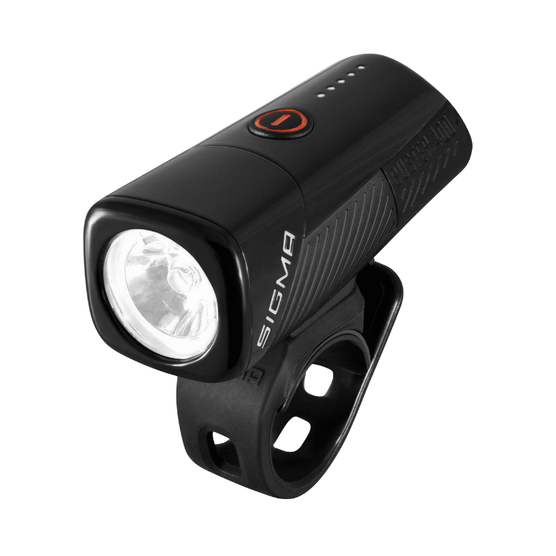 ECLAIRAGE VELO - TROTTINETTE USB AVANT SIGMA BUSTER 400 LUMEN VISIBILITE 120M (AUTONOMIE 2H à 9H JUSQU\'A 30H MODE FLASH) BATTERIE IION - FIXATION CINTRE