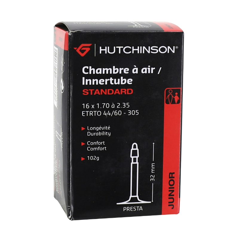 CHAMBRE A AIR VELO 16 X 1.70-2.35 HUTCHINSON VALVE PRESTA 40MM