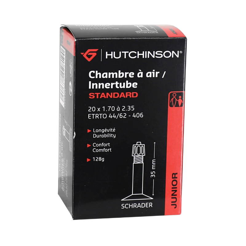 CHAMBRE A AIR VELO 20 X 1.70-2.35 HUTCHINSON VALVE SCHRADER 40MM