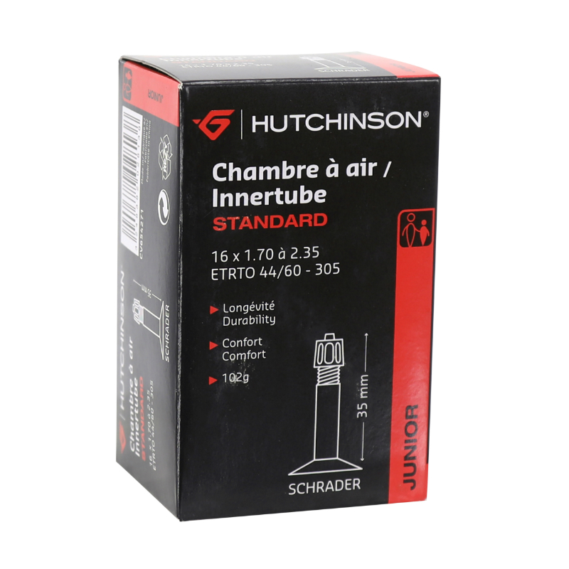 CHAMBRE A AIR VELO 16 X 1.70-2.35 HUTCHINSON VALVE STANDARD 40MM