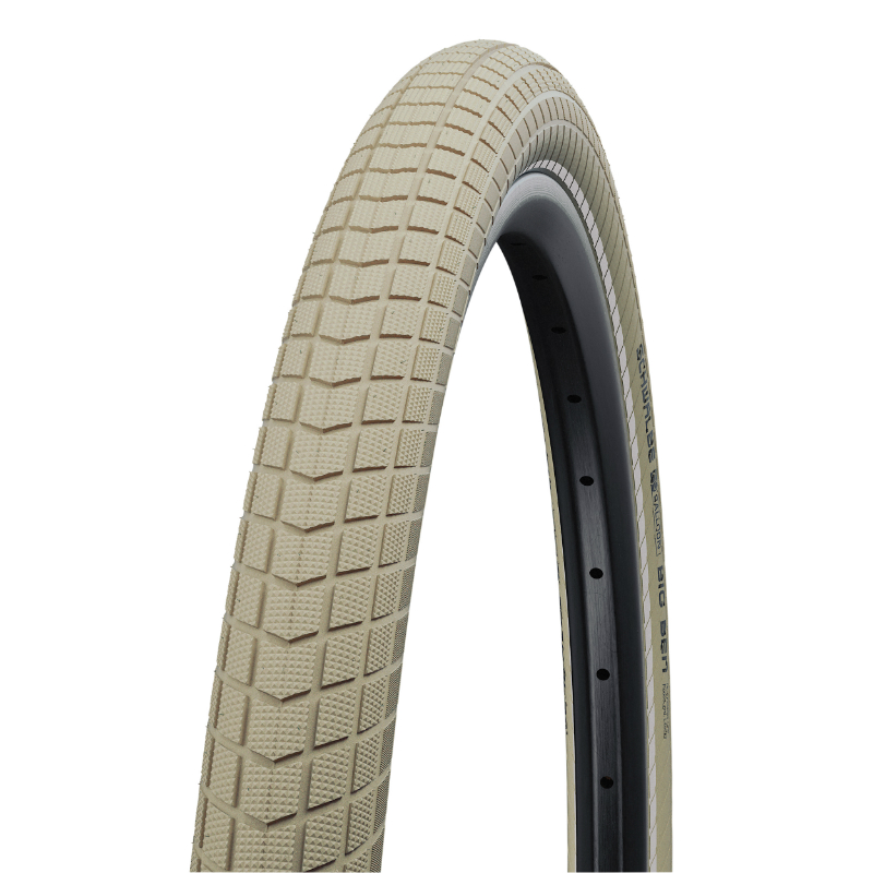 PNEU VTC URBAIN 700 X 38 (29 X 1,50) SCHWALBE BIG BEN TR CREME (40-622) RENFORT K-GUARD FLANC REFLEX