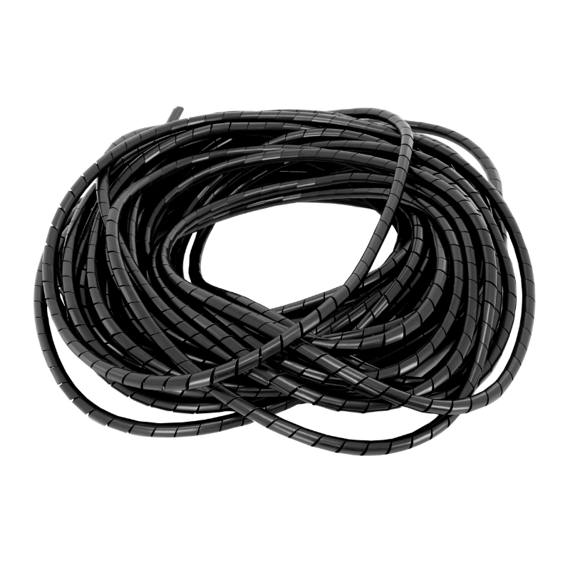 GAINE SPIRALE FLEXIBLE POUR FIL ELECTRIQUE DIAM 9-65MM NOIR (25M)  -SELECTION P2R-