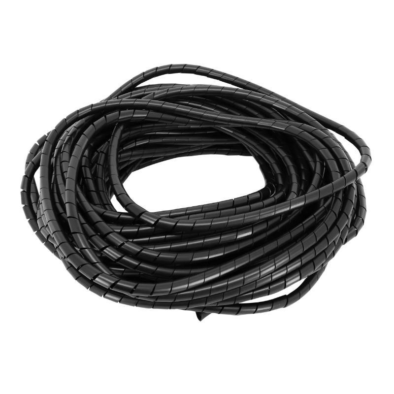 GAINE SPIRALE FLEXIBLE POUR FIL ELECTRIQUE DIAM 12-70MM NOIR (25M)  -SELECTION P2R-