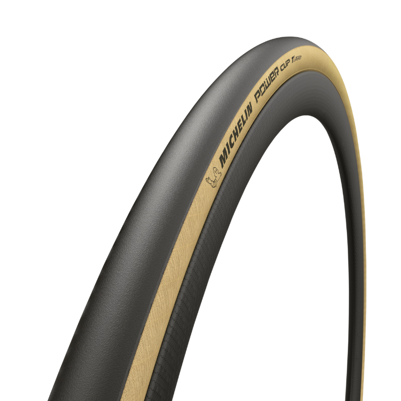 PNEU ROUTE 700 X 25 MICHELIN POWER CUP GUMX CLASSIC NOIR FLANC BEIGE TUBELESS READY TS (25-622)