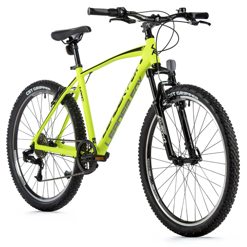 VELO MUSCULAIRE VTT 26 LEADER FOX MXC HOMME JAUNE FLUO 8V CADRE 14 POUCES (TAILLE ADULTE 150 à 158 CM)