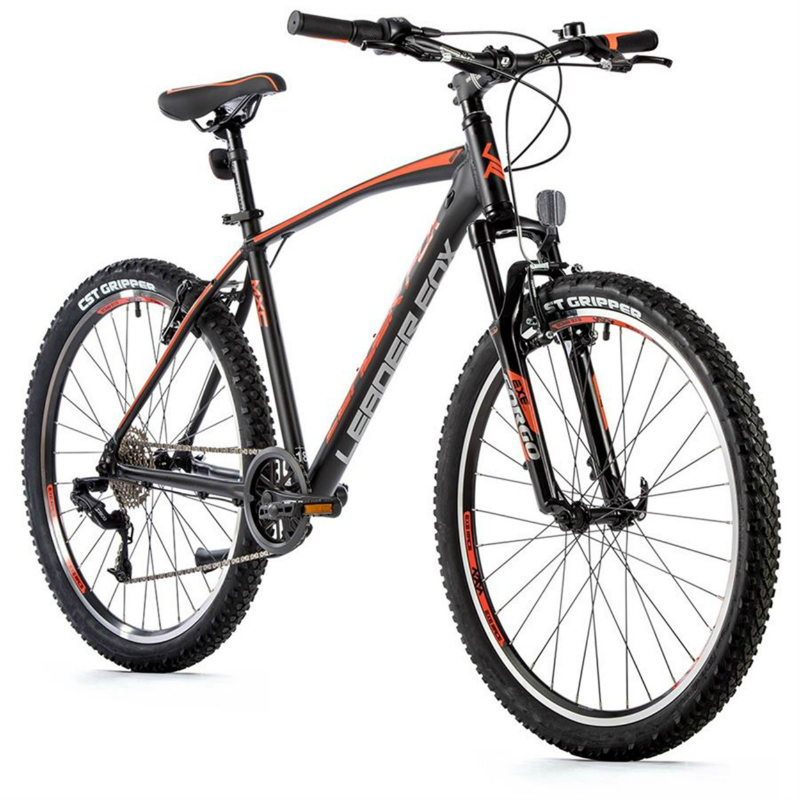 VELO MUSCULAIRE VTT 26 LEADER FOX MXC HOMME NOIR MAT-ORANGE 8V CADRE 16 POUCES (TAILLE ADULTE 160 à 168 CM)