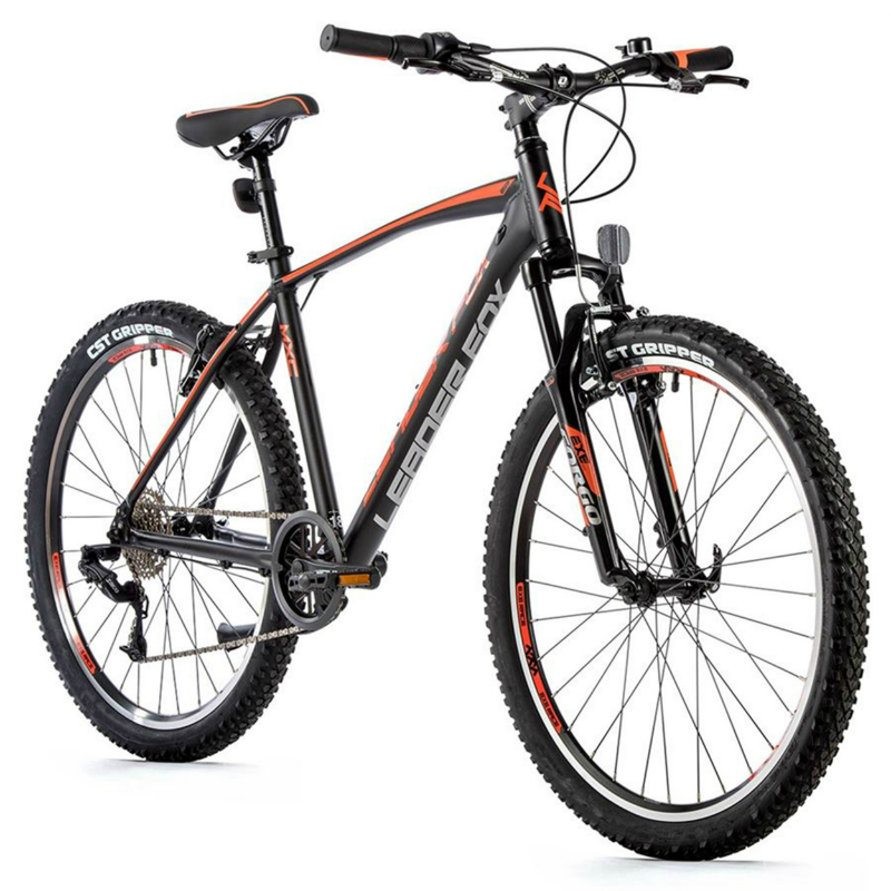 VELO MUSCULAIRE VTT 26 LEADER FOX MXC HOMME NOIR MAT-ORANGE 8V CADRE 18 POUCES (TAILLE ADULTE 170 à 178 CM)