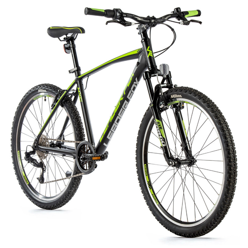 VELO MUSCULAIRE VTT 26 LEADER FOX MXC HOMME NOIR MAT-VERT 8V CADRE 20 POUCES (TAILLE ADULTE 180 à 188 CM)