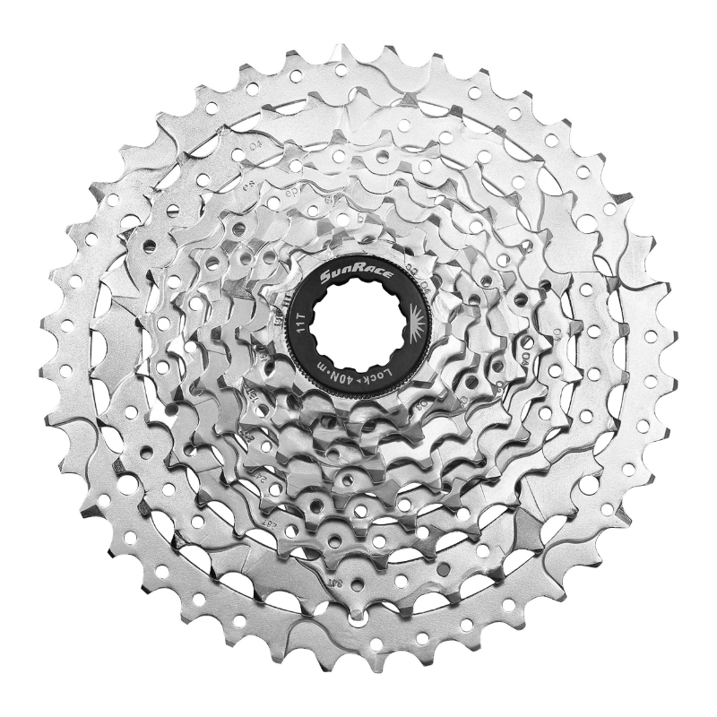 CASSETTE  9V. SUNRACE M980 11-40 VTT POUR SHIMANO NICKEL (LIVRE EN BOITE)