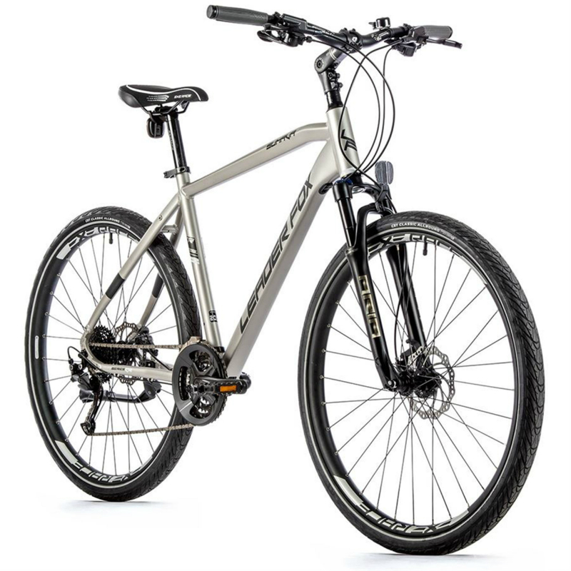 VELO MUSCULAIRE VTC 28 LEADER FOX SUMAVA HOMME ARGENT MAT 9V CADRE 19 POUCES (TAILLE ADULTE 175 à 183 CM)