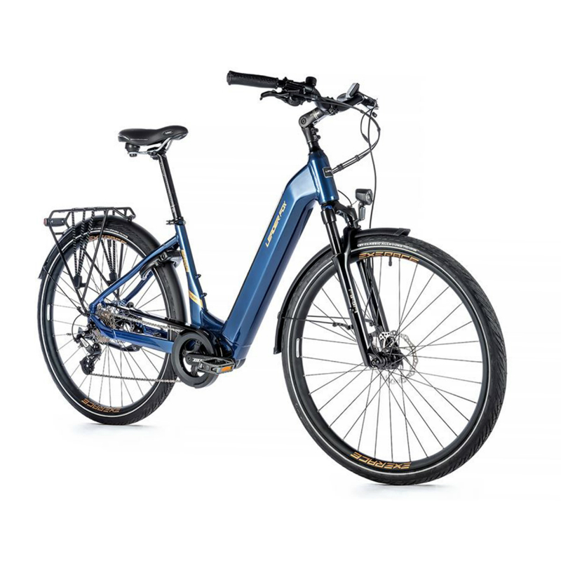 VELO ELECTRIQUE-VAE CITY 28 LEADER FOX SAGA MIXTE BLEU TIGRE 8V MOTEUR CENTRAL BAFANG M300 36V 80NM BATTERIE 15AH (16,5'' - H43CM - TAILLE S - POUR ADULTE DE 158CM à 168CM)