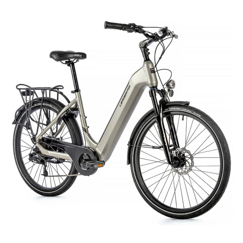 VELO ELECTRIQUE-VAE CITY 26 LEADER FOX LOTUS MIXTE ARGENT 7V MOTEUR ROUE AR BAFANG 36V 45NM BATTERIE 15AH (18'' - H46CM - TAILLE M - POUR ADULTE DE 168CM à 178CM)