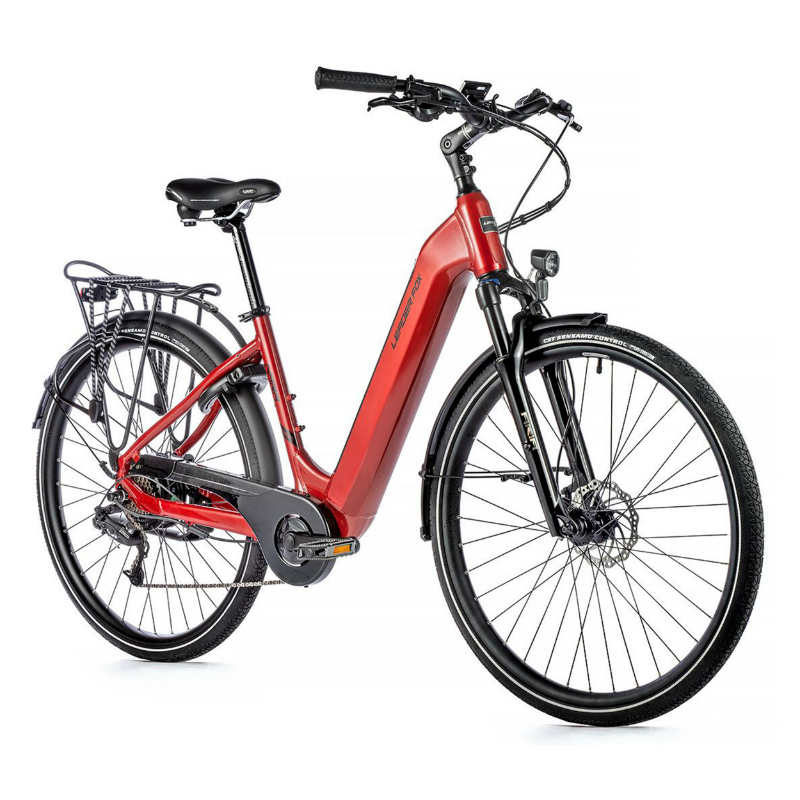 VELO ELECTRIQUE-VAE CITY 28 LEADER FOX NARA MIXTE ROUGE 7V MOTEUR ROUE AR BAFANG 36V 45NM BATTERIE 15AH (18'' - H46CM - TAILLE M - POUR ADULTE DE 168CM à 178CM)