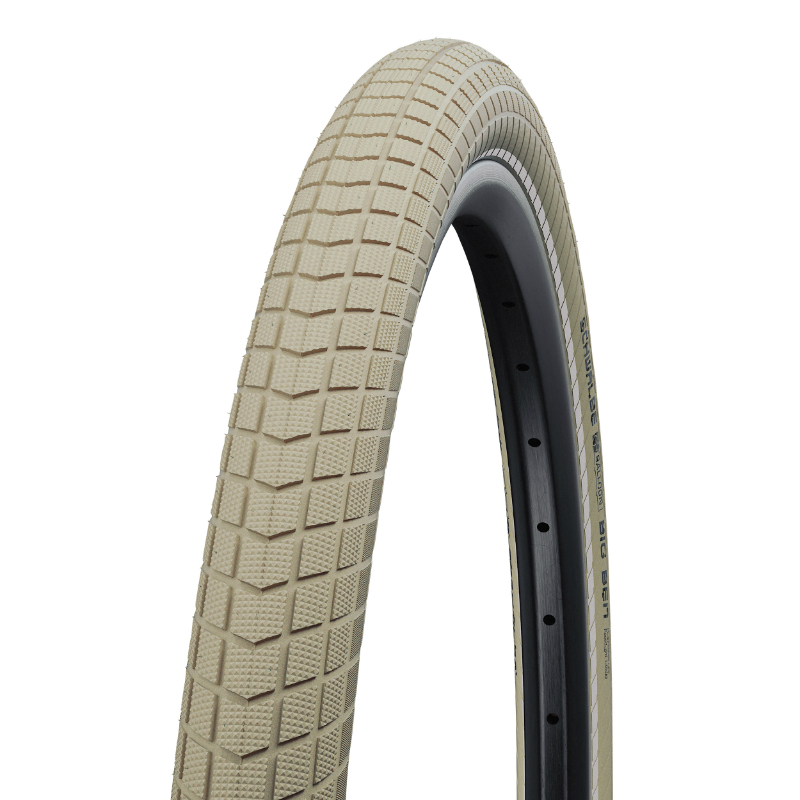 PNEU VTT URBAIN 26 X 2.15 SCHWALBE BIG BEN CREME TR (55-559) RENFORT K-GUARD FLANC REFLEX PNEU VTT URBAIN 26 X 2.15 SCHWALBE BIG BEN CREME TR (55-559) RENFORT K-GUARD FLANC REFLEX