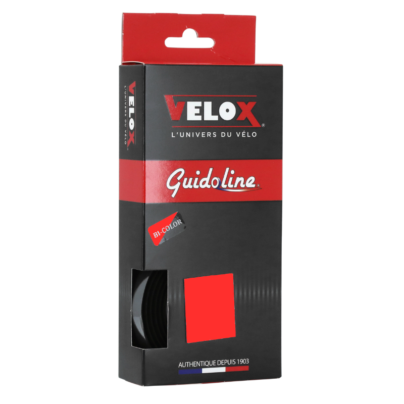 RUBAN DE GUIDON - CINTRE VELOX MAXI CORK BICOLOR NOIR-ROUGE - GUIDOLINE