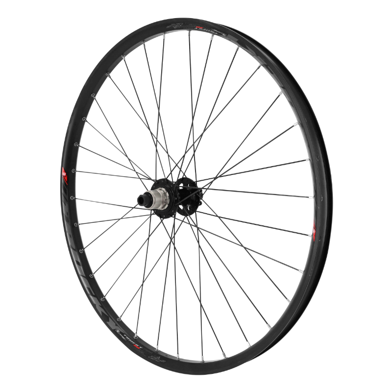 ROUE VTT DISQUE 27.5\" TRUCKY 30 TUBELESS READY ARRIERE DISQUE 6 TROUS NOIR MOYEU VELOX CORPS SRAM XD 12V AXE TRAVERSANT 12-142 COMPATIBLE VAE - ALL TERRAIN JANTE 30C 32 RAYONS