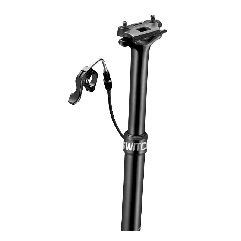 TIGE DE SELLE VTT TELESCOPIQUE SWITCH SW-80 ALU NOIR DIAM. 30.9  L330MM (REGLAGE PAR CABLE INTERNE DEBATTEMENT 80MM) FIXATION CINTRE