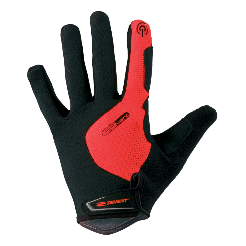 GANTS VELO VTT LONG GIST HERO GEL ROUGE  M (PAIRE SUR CARTE) COMPATIBLE ECRAN TACTILE -5532