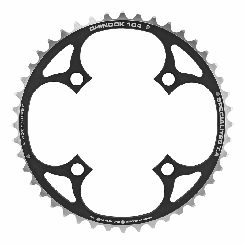 PLATEAU VTT 4BRA D.104 TA CHINOOK TRIPLE 44DTS EXTERIEUR NOIR ALU POUR SHIMANO - SRAM - RACE FACE - FSA 8-9V.