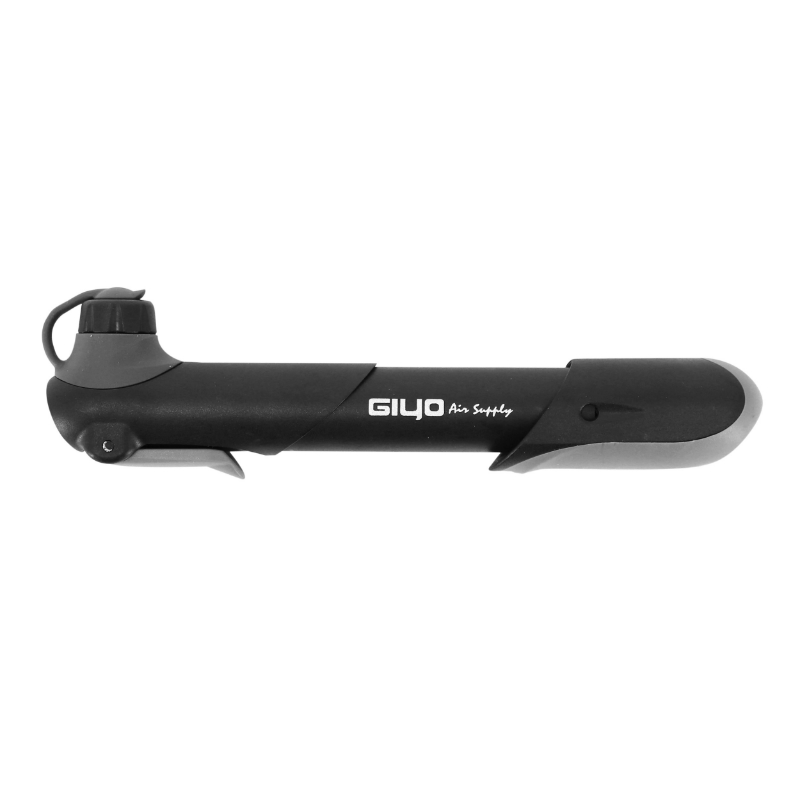 POMPE MINI ROUTE-VTT GIYO GP RESINE NOIR TELESCOPIQUE VP-VS (FIXATION PORTE BIDON OU POCHE MAILLOT) (SUR CARTE) - LG 177MM ET 8 BARS