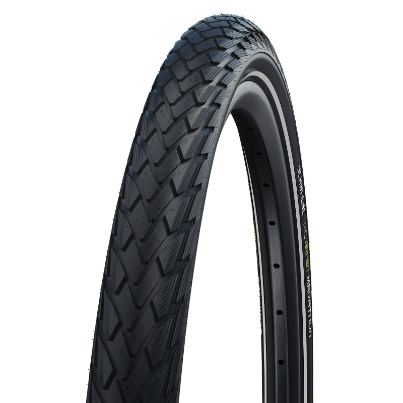 PNEU CITY 24 X 1.75 SCHWALBE MARATHON GREEN NOIR TR (47-507) RENFORT GREENGUARD FLANC REFLEX COMPATIBLE VAE