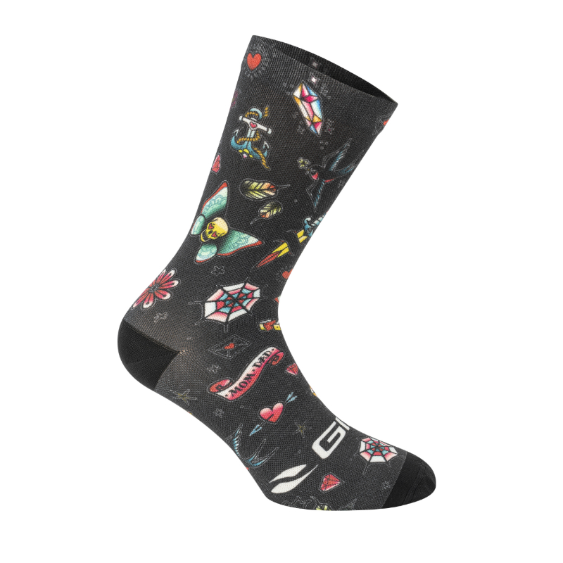 CHAUSSETTES-SOCQUETTES ETE GIST TATOO NOIR 38-42 ECOLOGIQUE - HAUTEUR 16CM (PAIRE)   -5863