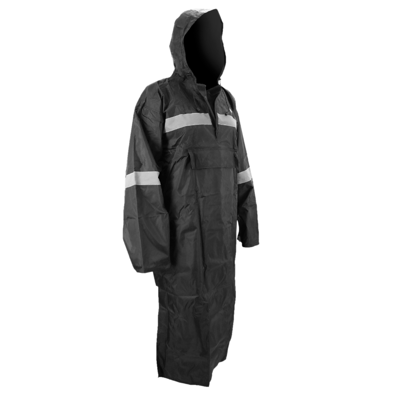 PONCHO - CAPE ANTI PLUIE ADULTE P2R S NOIR WATERPROOF AVEC CAPUCHE - TAILLE 1.60 à 1.68M