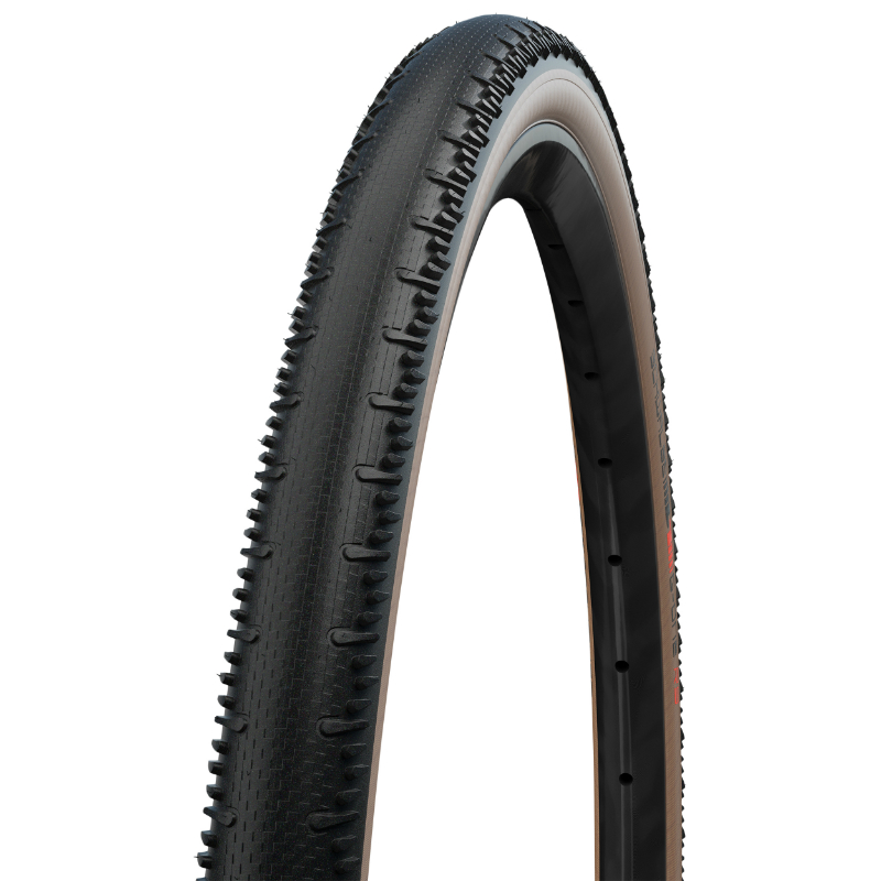 PNEU GRAVEL 700 X 45 SCHWALBE G-ONE RS NOIR-BEIGE RENFORT V-GUARD TLE TUBELESS READY TS (45-622) COMPATIBLE VAE