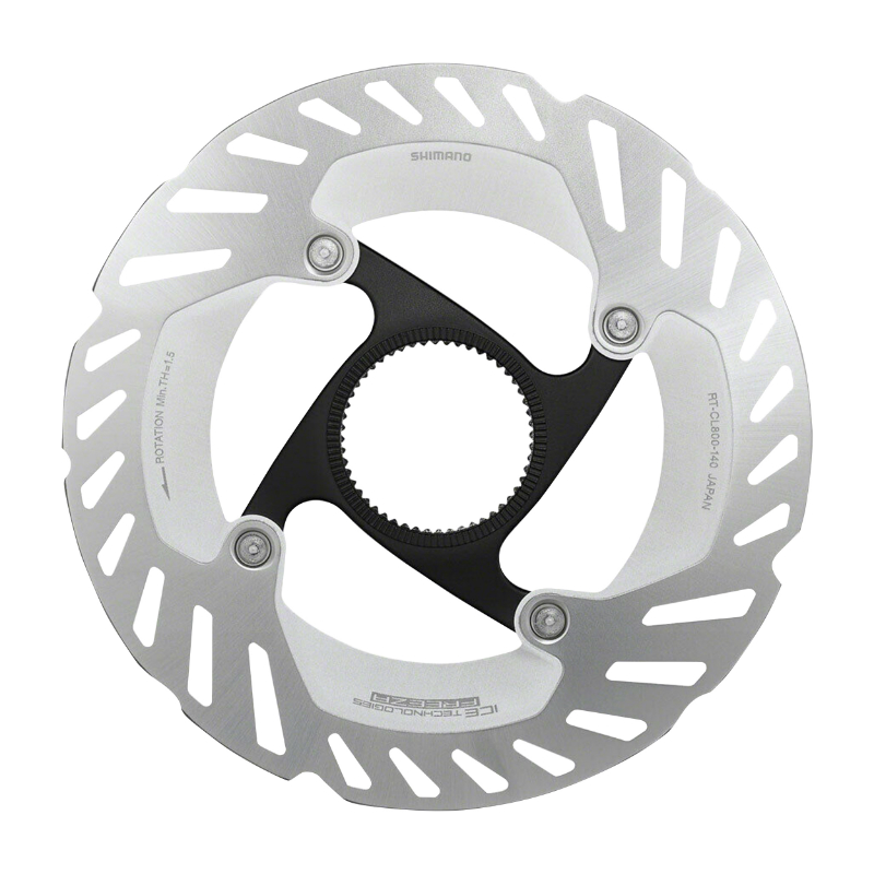 DISQUE DE FREIN ROUTE - VTT SHIMANO CENTERLOCK ICE TECH 140MM ECROU INTERIEUR  -CL800SS - NIVEAU ULTEGRA-XT