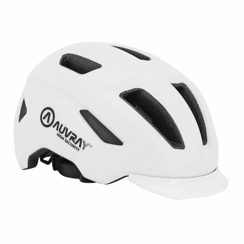 CASQUE VELO ADULTE AUVRAY URBAIN REFLEX BLANC IN-MOLD TAILLE 56-59 REGLAGE MOLETTE