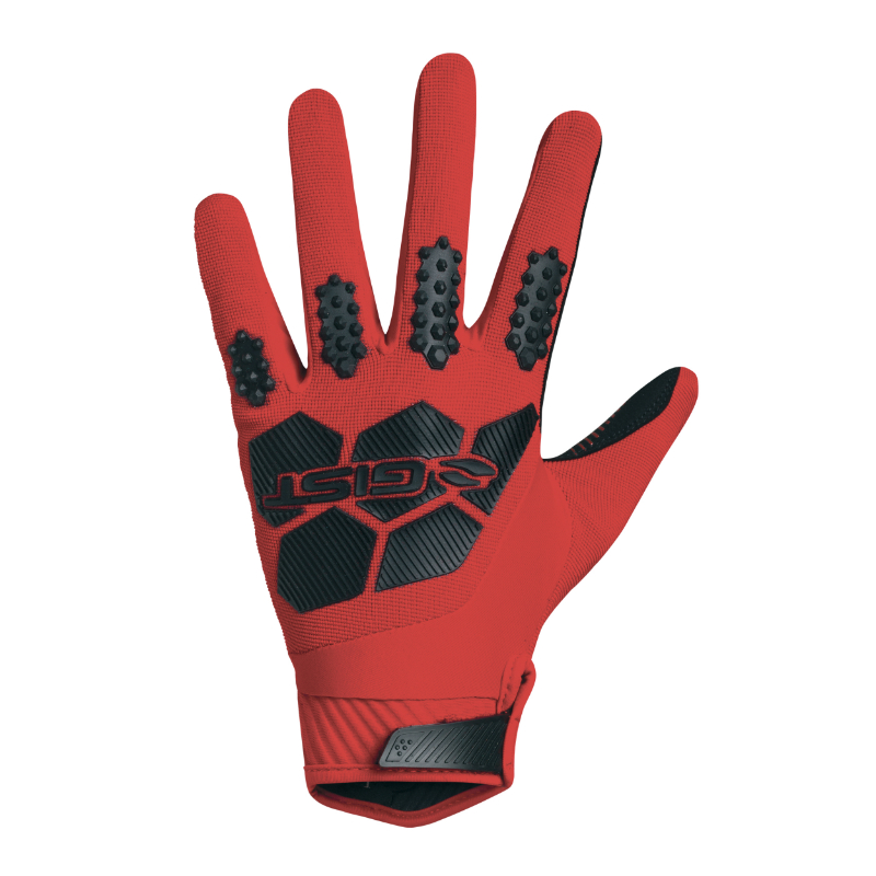 GANTS VELO VTT LONG GIST ARMOR ROUGE L (PAIRE SUR CARTE) COMPATIBLE ECRAN TACTILE -5555