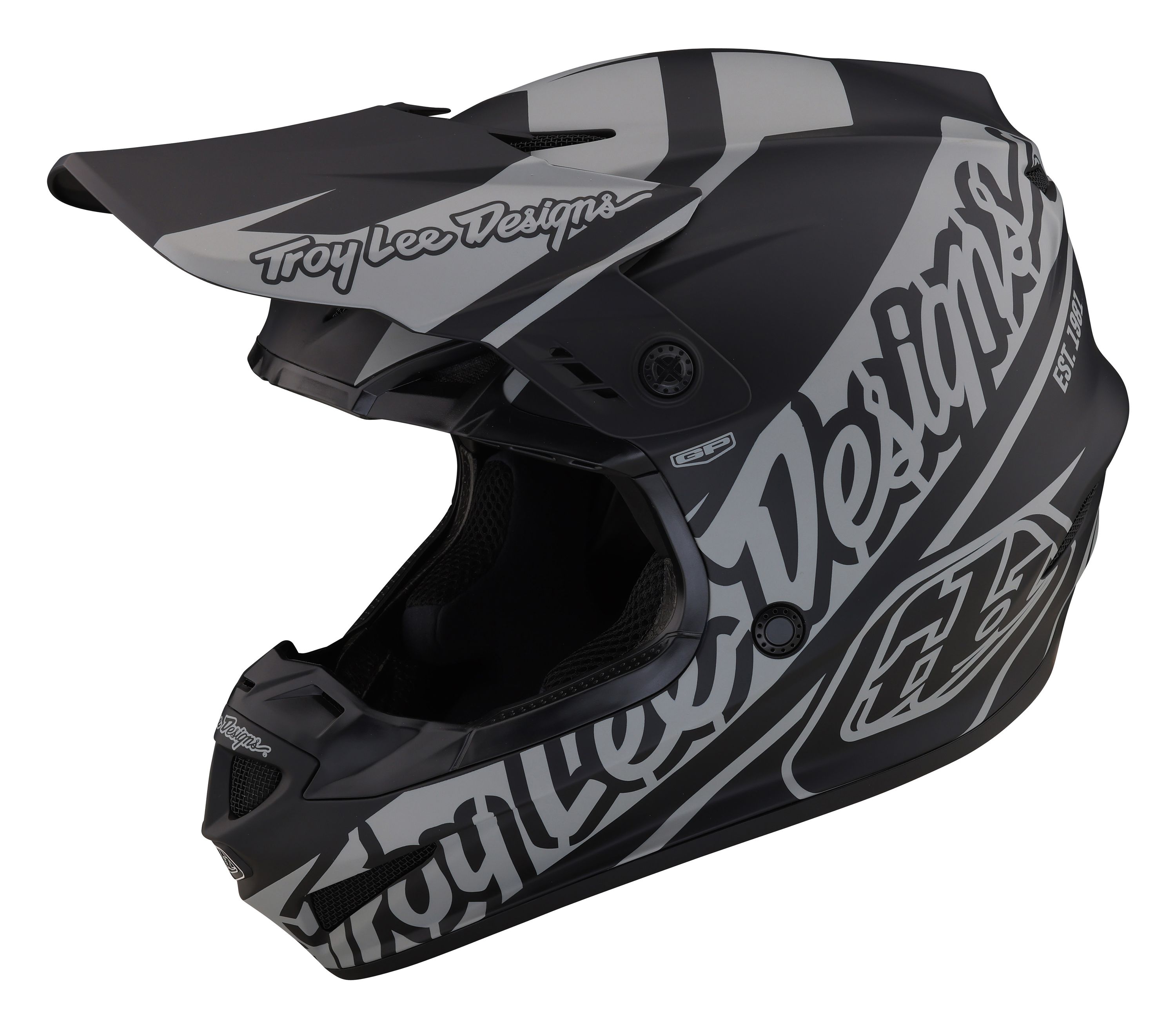 TROY LEE DESIGNS GP HELMET, SLICE, BLACK/GRAY, XXL | 62-63CM TROY LEE DESIGNS GP HELMET, SLICE, BLACK/GRAY, XXL | 62-63CM