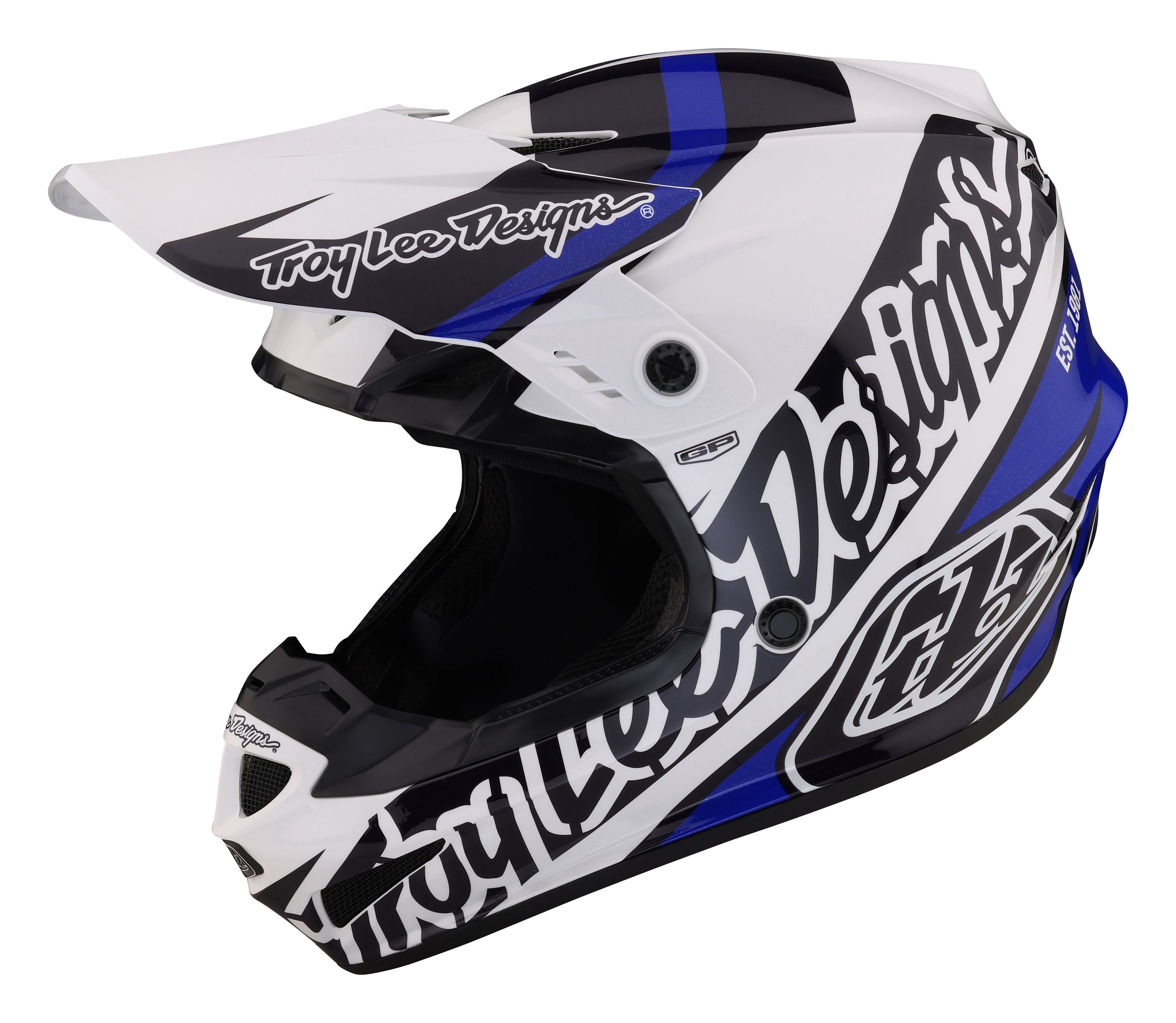TROY LEE DESIGNS GP HELMET, SLICE, BLUE/WHITE, L | 58-59CM TROY LEE DESIGNS GP HELMET, SLICE, BLUE/WHITE, L | 58-59CM