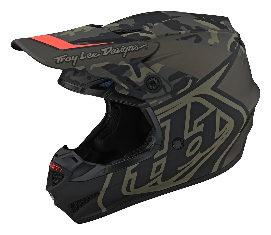 TROY LEE DESIGNS GP HELMET, OVERLOAD CAMO, ARMY GREEN/GRAY, XS