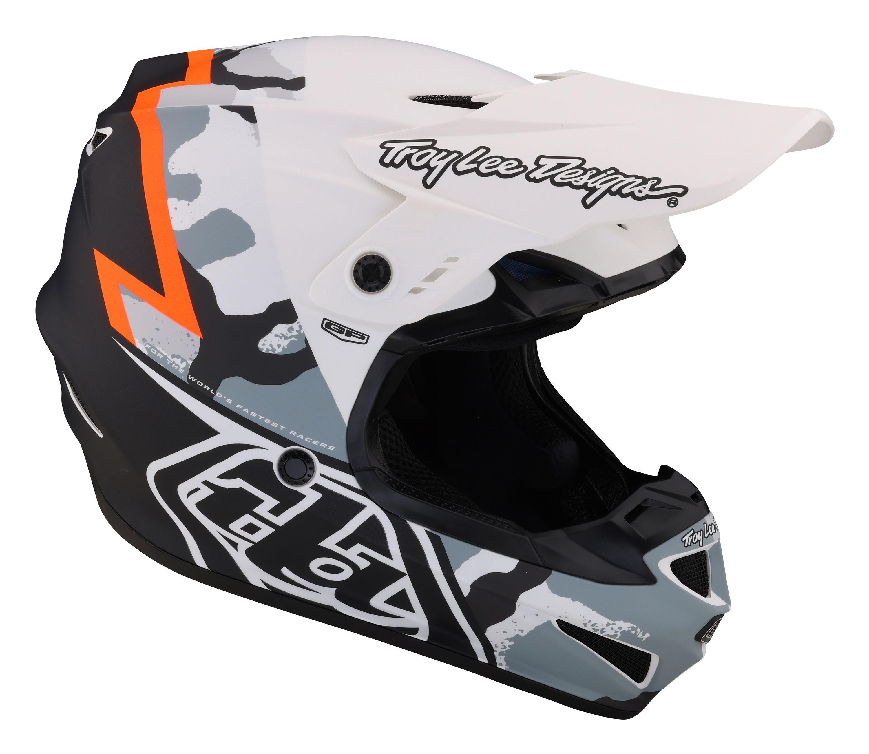 TROY LEE DESIGNS GP HELMET, VOLT CAMO, WHITE, XL | 60-61CM TROY LEE DESIGNS GP HELMET, VOLT CAMO, WHITE, XL | 60-61CM