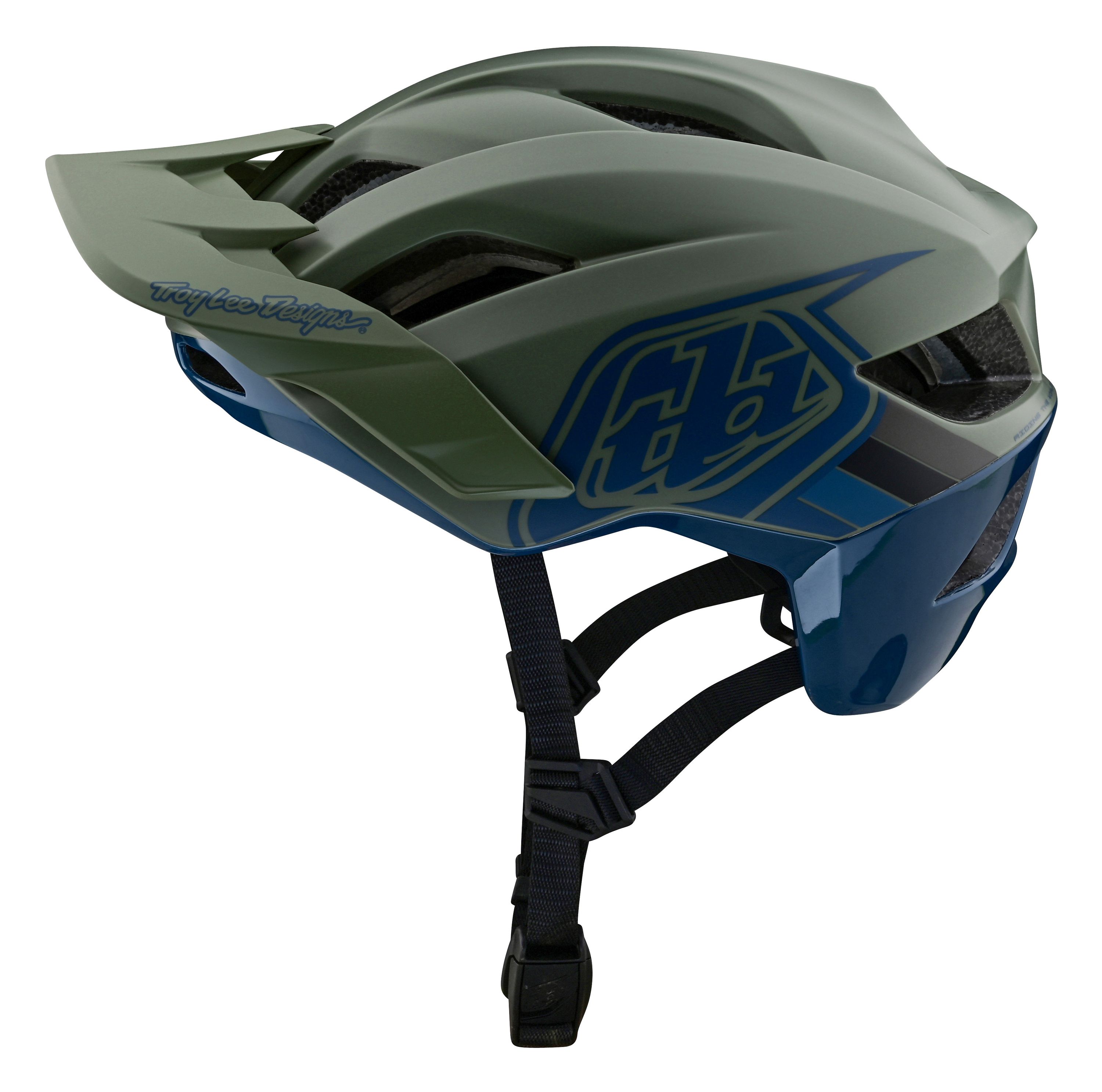 TROY LEE DESIGNS FLOWLINE SE MIPS HELMET, BADGE, OLIVE/INDIGO, M/L | 57-59CM, 57CM, 58CM, 59CM, L, M