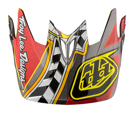 TROY LEE DESIGNS D3 VISOR (CF), LONGSHOT, RED, ONE SIZE TROY LEE DESIGNS D3 VISOR (CF), LONGSHOT, RED, ONE SIZE