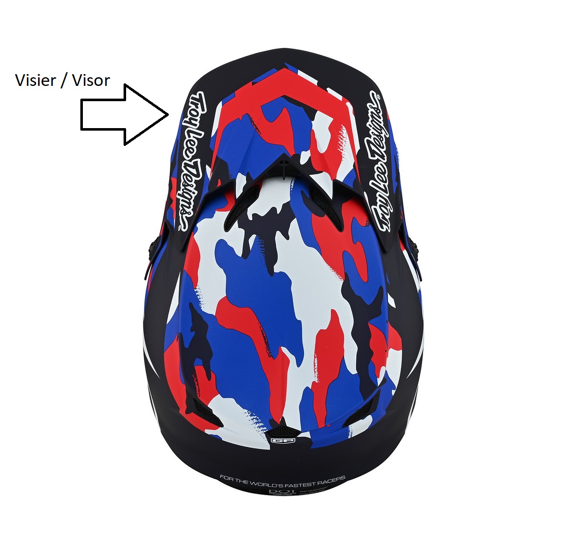 TROY LEE DESIGNS GP VISOR, OVERLOAD CAMO, NAVY/RED, ONE SIZE TROY LEE DESIGNS GP VISOR, OVERLOAD CAMO, NAVY/RED, ONE SIZE