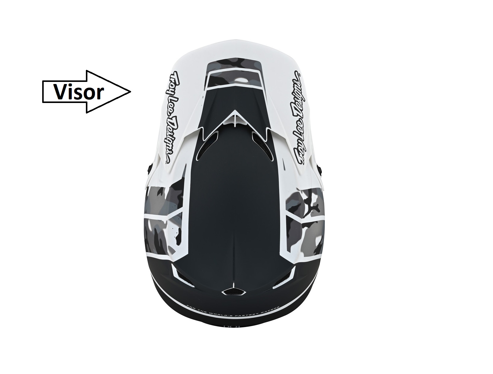 TROY LEE DESIGNS GP HELMET VISOR, NOVA CAMO, WHITE, ONE SIZE