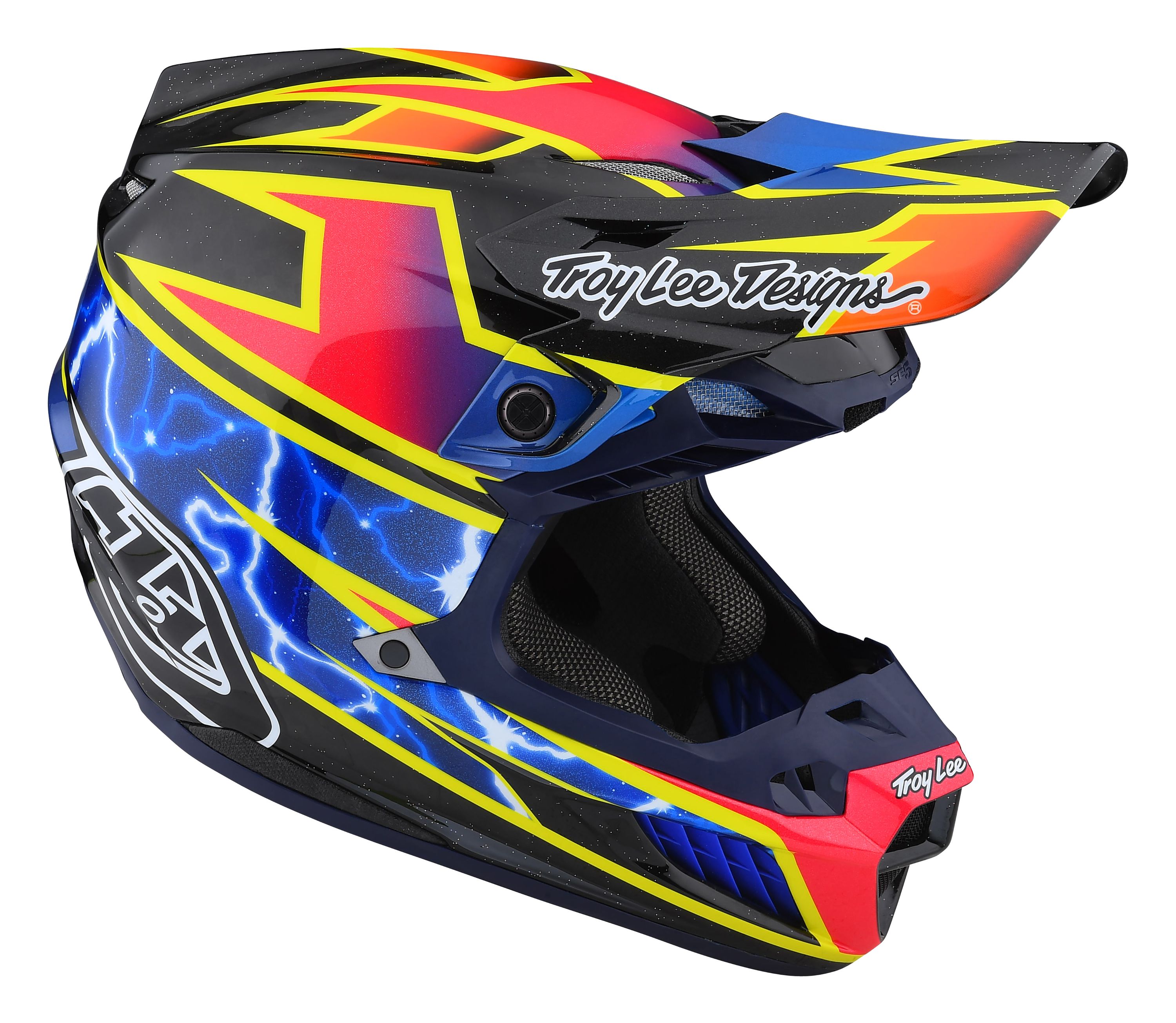 TROY LEE DESIGNS SE5 ECE CARBON MIPS HELMET, LIGHTNING, BLACK, XL | 60-61CM