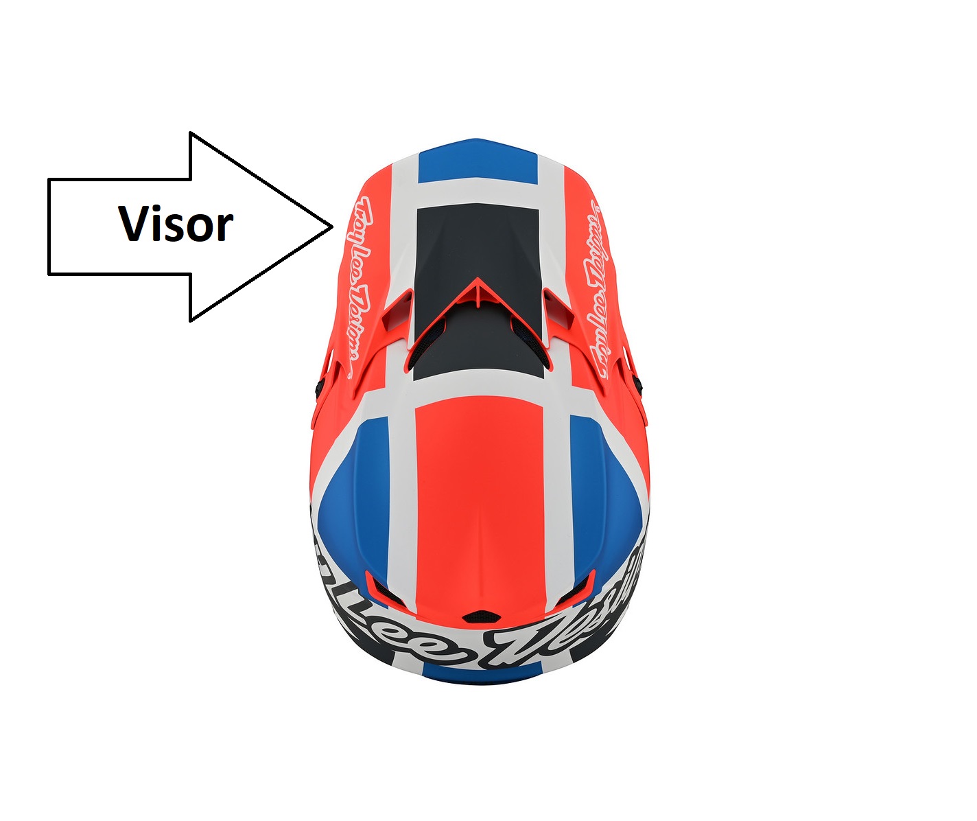 TROY LEE DESIGNS SE4 HELMET VISOR, QUATTRO, ORANGE/BLUE, ONE SIZE TROY LEE DESIGNS SE4 HELMET VISOR, QUATTRO, ORANGE/BLUE, ONE SIZE