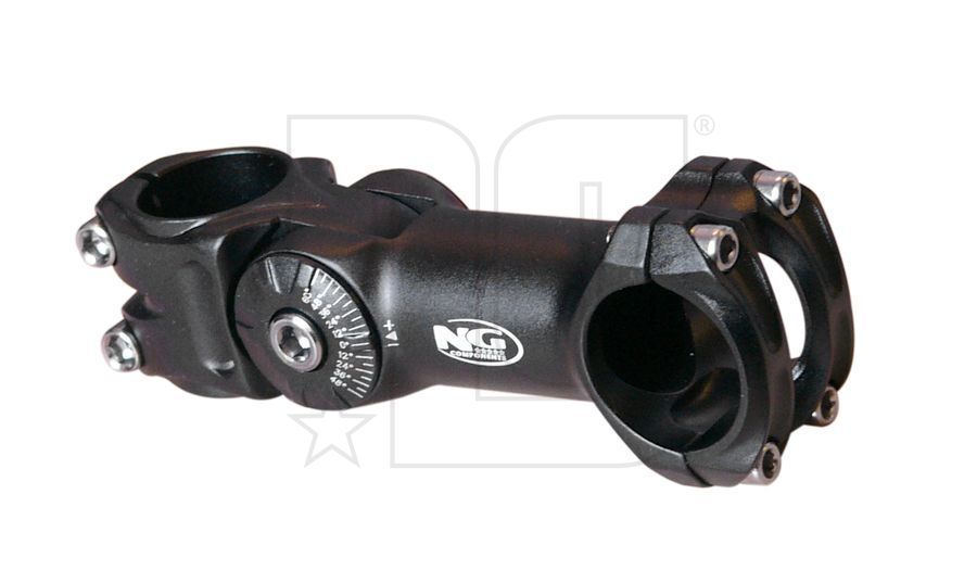 NG SPORTS VARIO ANGLE ADJUSTABLE STEM, 31.8MM, 110MM, 60°+/-, BLACK NG SPORTS VARIO ANGLE ADJUSTABLE STEM, 31.8MM, 110MM, 60°+/-, BLACK