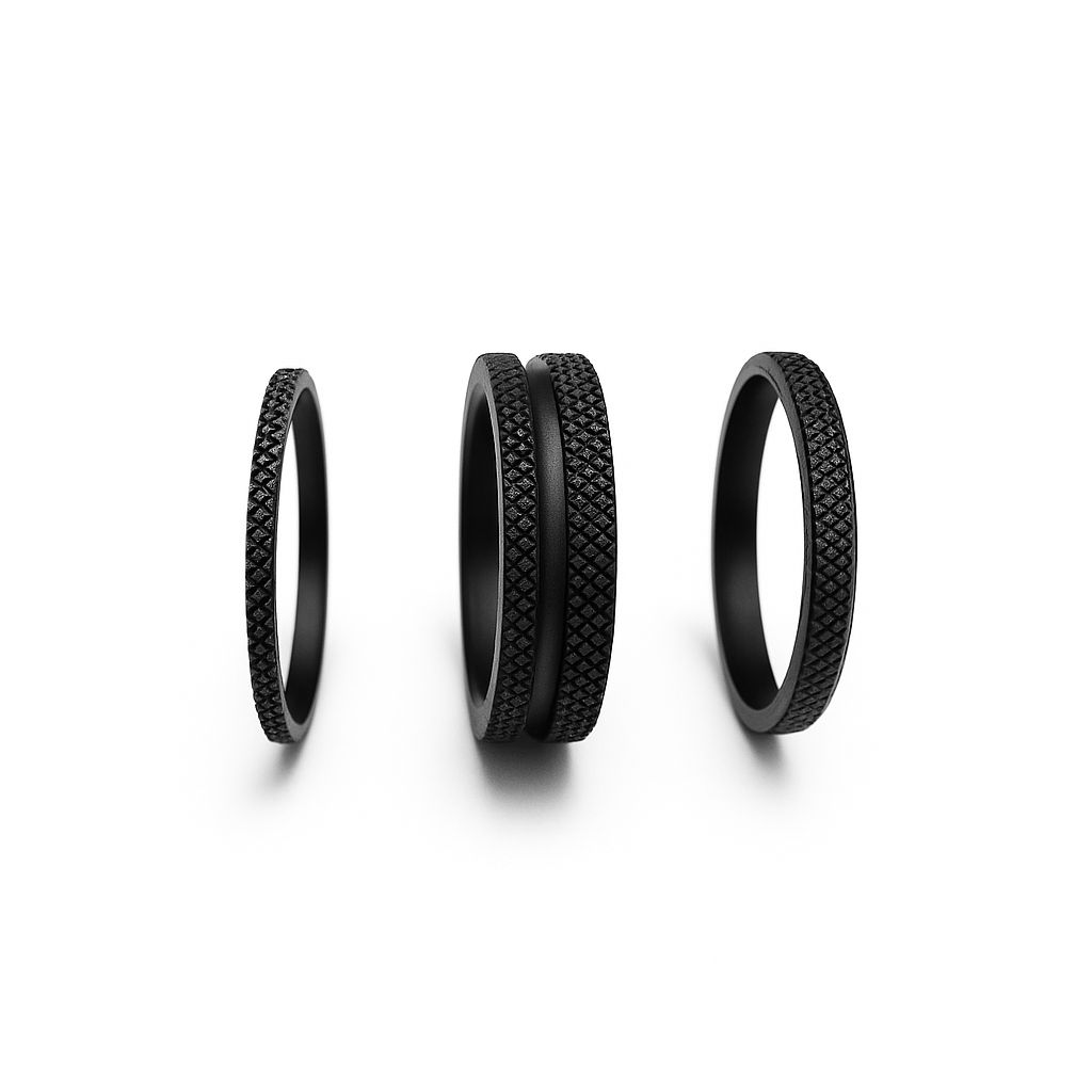 NG SPORTS KNURLEE PREMIUM SPACER SET, 1 1/8"/28.6, 1X10MM/1X5MM/1X2.5MM, VADER BLACK NG SPORTS KNURLEE PREMIUM SPACER SET, 1 1/8"/28.6, 1X10MM/1X5MM/1X2.5MM, VADER BLACK