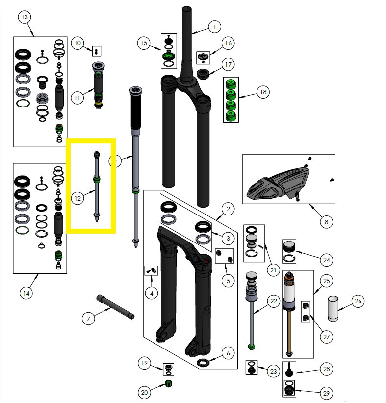 DVO REBOUND ASSEMBLY - ONYX 38 D1|D2 DVO REBOUND ASSEMBLY - ONYX 38 D1|D2