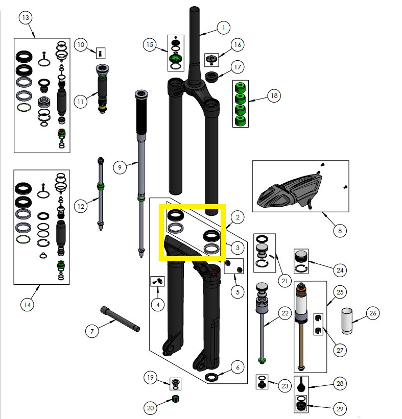 DVO SEAL KIT, 38MM, ONYX 38 D1|D2|WP DVO SEAL KIT, 38MM, ONYX 38 D1|D2|WP